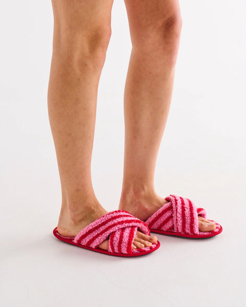 candy stripe slippers