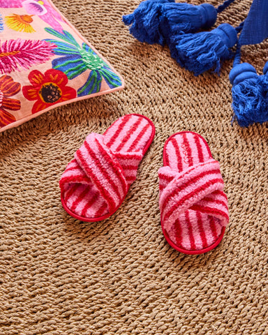 candy stripe slippers