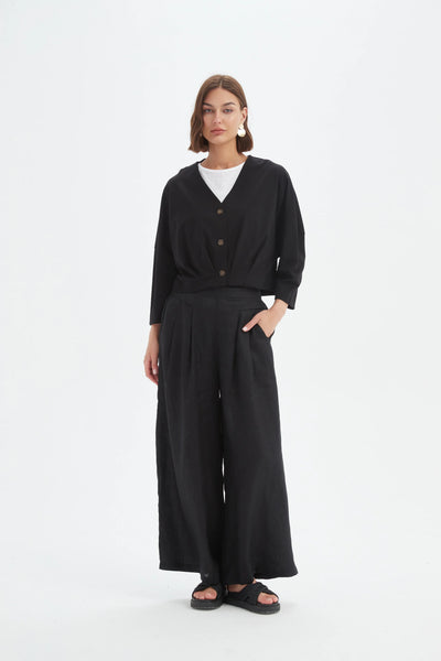 25A3728 pleat hem crop cardigan