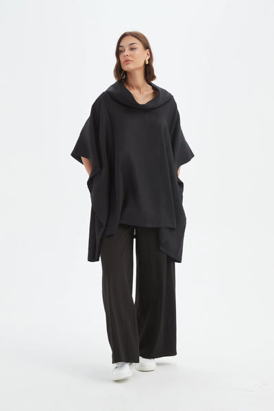 25A3709 oversized collar poncho