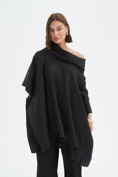 25A3709 oversized collar poncho