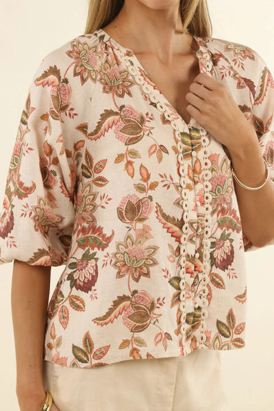 bohemian rose blouse