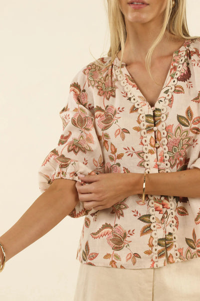 bohemian rose blouse