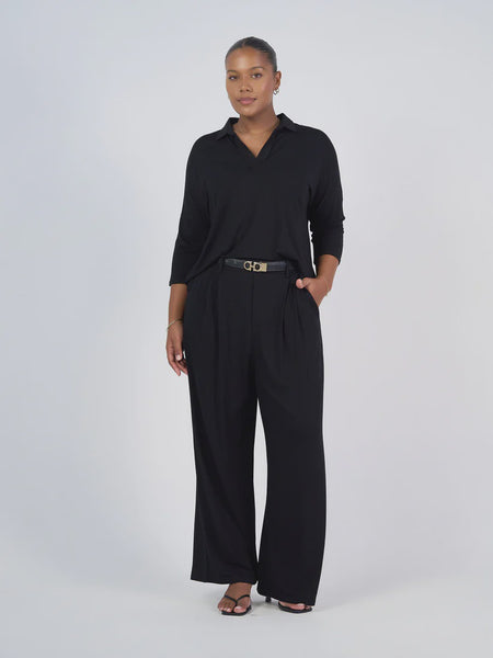 khan collared polo top