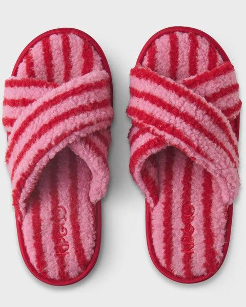 candy stripe slippers